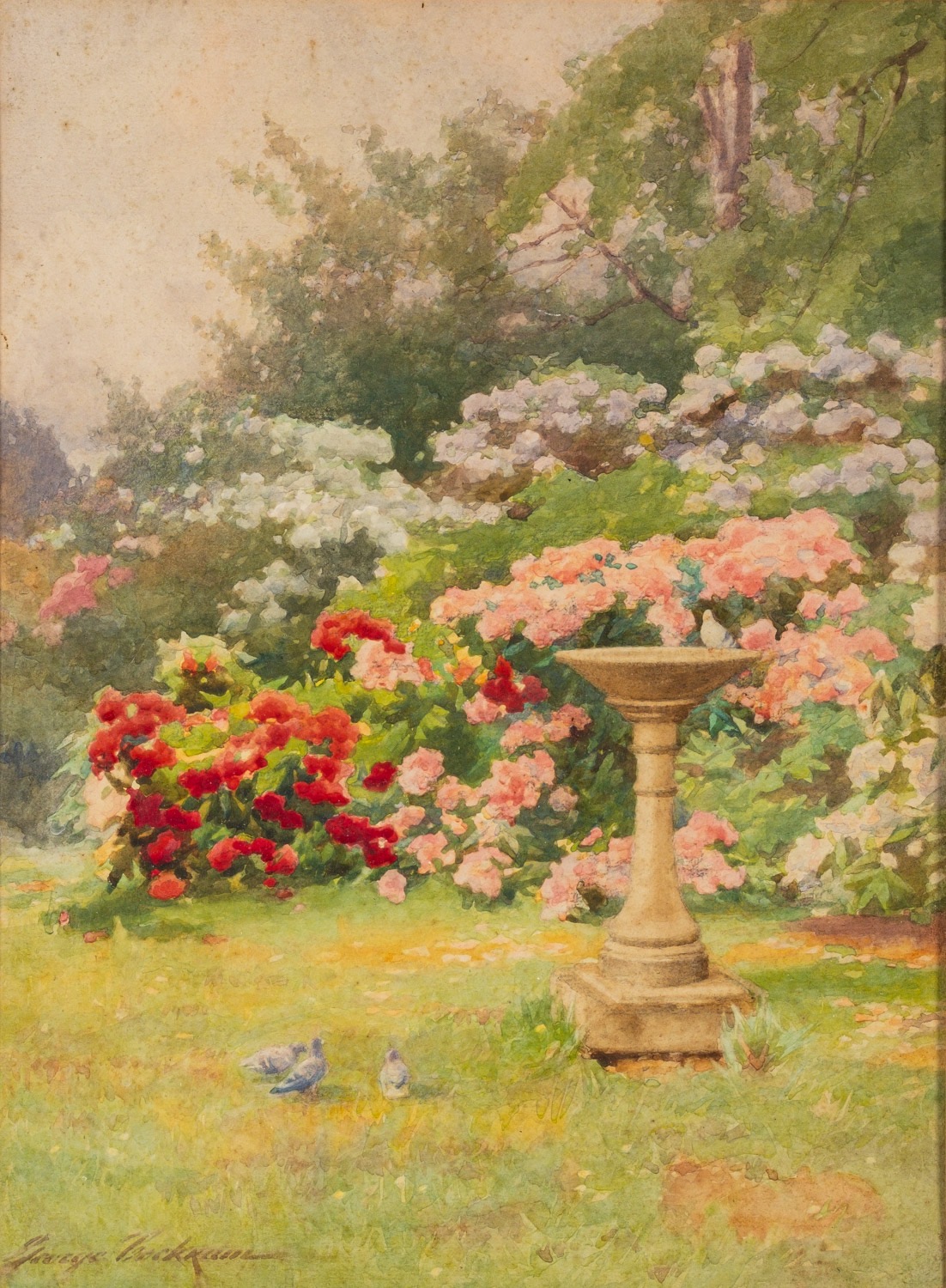 George Cockram (1861-1950) - Kew Gardens - Watercolour - 37 x 28cm - 58 x 50cm framed - Signed