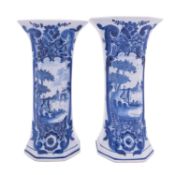 A garniture of five Dutch delftware vases,