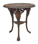 A Victorian cast iron circular garden table, the Britannia, possibly by Baxendale & Co Ltd.
