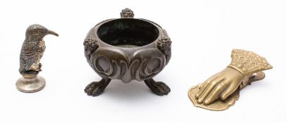 A Continental bronze inkstand in Renaissance taste,