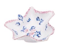 A Plymouth leaf-shaped pickle dish with serrated edge,