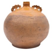 A Verwood [Dorset] pottery Owl costrel,