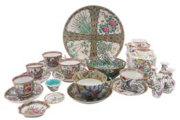 A group of Chinese Canton famille rose porcelain tea and other wares,