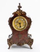 A French mid-Victorian boulle mantel clock having an unsigned eight-day duration timepiece movement,