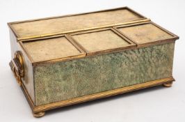 A fine shagreen and gilt metal mounted desk casket,