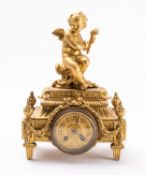 A mid-Victorian gilt-metal clock the eight-day duration movement having a platform lever escapement