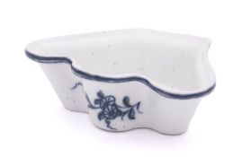 A Plymouth blue and white hors d'oeuvres dish of fan shape,