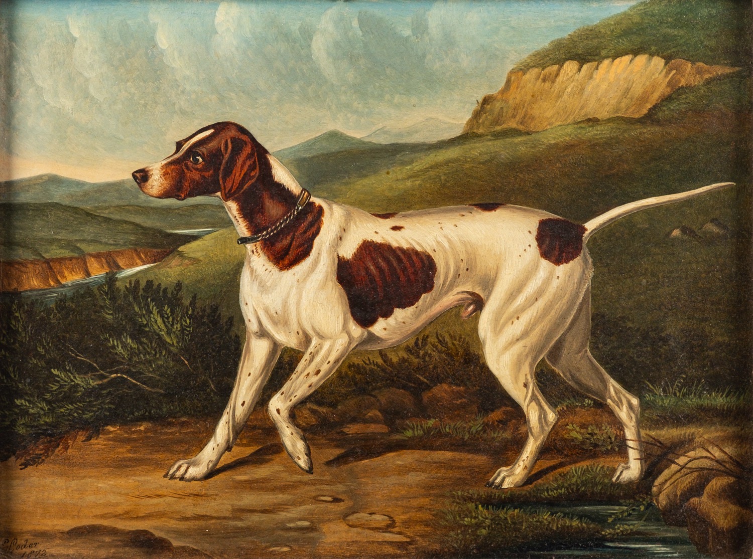 Edwin Loder of Bath (British, 1827-1885) -Portrait of a pointer in ...