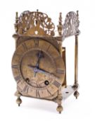 A 17th century lantern clock case now fitted with a Victorian French eight-day duration movement