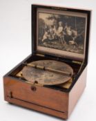 A Victorian walnut cased symphonion,