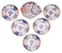 Five Japanese Imari porcelain plates,