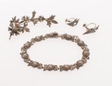 A group of marcasite set jewellery, incl