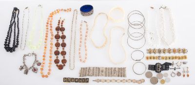 A mixed group of costume and silver jewe