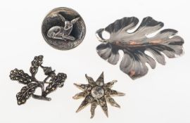 S. Christian Fogh. A silver leaf brooch