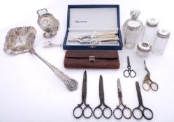 A mixed group of silver plated items; in