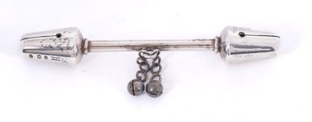 An Edwardian Scottish silver baby rattle