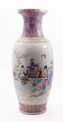 A Chinese porcelain vase enamelled with