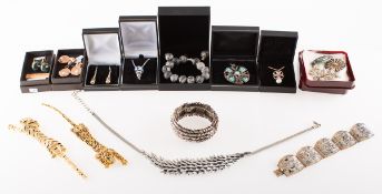 A mixed collection of costume and silver