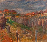 Augustin Booth (20th Century) - Red Roofes II - Oil on canvas - 44 x 50cm - Signed,