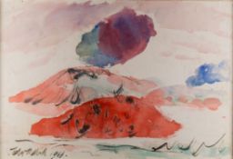 *John William Melville (British, 1902-1986) - Sunset over Red Mountain - Watercolour - 38.
