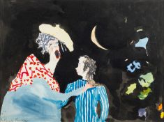 *Patrick Procktor RA (British, 1936-2003) - Untitled (woman and a child by moonlight)