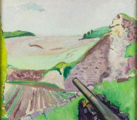 *Edward Wolfe RA (South African/ British, 1897-1982) - Landscape with a cannon