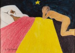 After Léon Spilliaert (Belgian, 1881-1946) - La mort du roi Léopold II - Wax crayon,