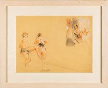 Owen Walsh (Irish, 1933-2002) - Studies of figures - Pastel and charcoal on paper - 30.5 x 40.