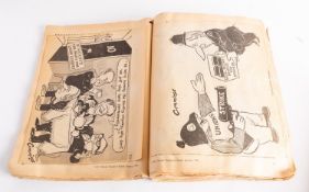 CARTOON SCRAPBOOKS. Two scrapbooks of 19