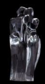 A Baccarat crystal sculpture, of a pair of lovers,
