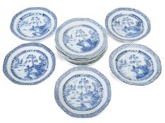 Thirteen Chinese porcelain plates,