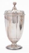 A cased George V Art Nouveau silver sugar caster by Goldsmiths and Silversmith Company Ltd,