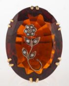 A garnet and seed pearl cocktail ring,