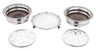 A late Victorian silver waiter, of shaped circular outline,