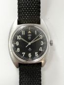 A CWC military issue wristwatch black dial with Arabic numerals and illuminated hands,