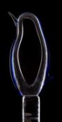 Josef Marcolin for Dartington Crystal' Penguin' a blue and white sommerso sculpture,