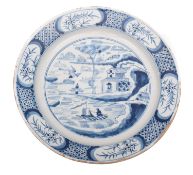 A Dutch blue and white Delft charger, 18
