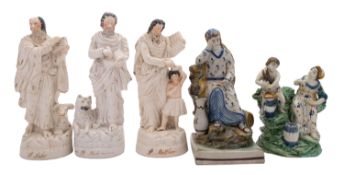 Two pearlware figure groups of the Widow