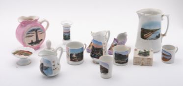 A group of Devon related 'Present From' porcelains including Sidmouth, Exeter, Exmouth,