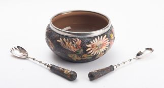 A Watcombe pottery ep mounted salad bowl