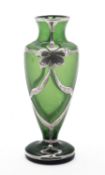 An American Alvin style green glass silv