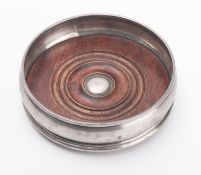 An Elizabeth II silver and mahogany deca