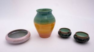 A pair of Macintyre malachite glazed sal
