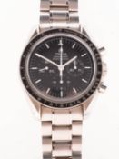 Omega Speedmaster Professional Chronograph gentleman's stainless-steel wristwatch the round black