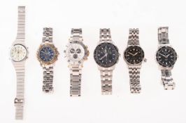 Six gentleman's wrist watches to include Citizen Skyhawk Eco Drive,