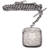 An Edwardian silver vesta case, of rounded rectangular form,