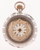 A Swiss silver, gilt and enamel pocket watch, circa 1890-1910,