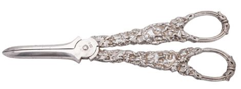A pair of Elizabeth II silver grape scissors,