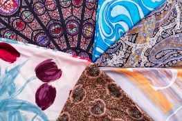 Two mid 20th century Christian Dior silk scarves,