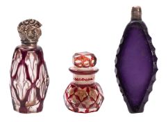 Three 19th Century glass scent bottles.